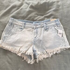 Pilcro Light Blue Frayed Jean Shorts